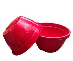Vaso Vermelho Tipo Cuia com Borda - Kit com 3 Unidades