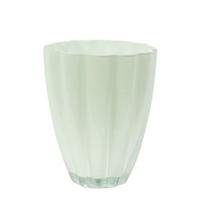 VASO VIDRO BLOOM BRANCO POLONES DECORATIVO 17cm