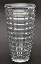 Vaso vidro cristal translucido lapidado 28cm. Corpo em escamas Pesado Ideal para Arranjo
