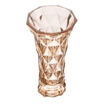 Vaso Vidro Diamond Âmbar Metalizado 15cm x 8cm x 25cm