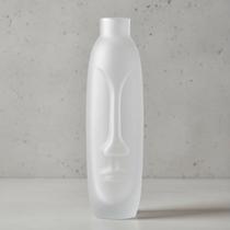 Vaso Vidro Escultura Faces Fosco 29 cm
