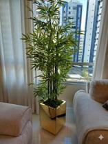 Vaso Vidro Espelho Dourado Grande Chão Decoração Luxo