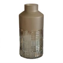 Vaso vidro fosco transparente bege 12x25cm BTC