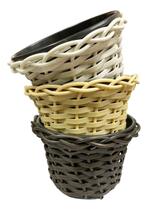 Vaso Vime Sintético Médio Para Plantar Flor C/3 Vaso Vime Sintético Médio Para Plantar Flor C/3