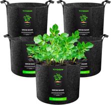 Vaso Vivosun De Tecido Espessado Reforçado Com Alças 7 Gallon Kit 5 Unidades