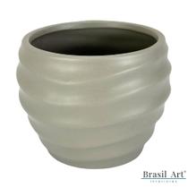 Vaso Waves de Cerâmica Cinza Ondulado Moderno Vaso Waves de Cerâmica Cinza Ondulado Moderno