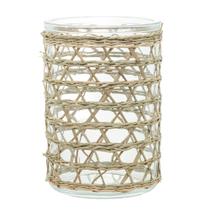 Vaso Wolff de Vidro e Fibra Natural 13x10cm