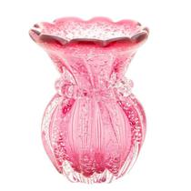 Vaso Wolff de Vidro Italy Rosa 12cm x 16cm 29192 Vaso Wolff de Vidro Italy Rosa 12cm x 16cm 29192