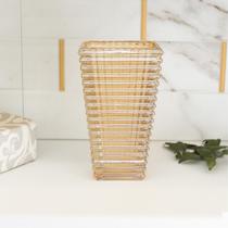 Vaso Wolff Maya de Cristal Âmbar 10cm x 7,5cm x 17,5cm