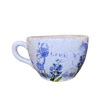 Vaso Xícara Cerâmica Retrô Craquelado Vaso Xícara Cerâmica Retrô Craquelado