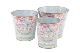 Vasos Cachepot De Metal 18Fx-862A Jogo 3 Peças - Metal Vasos Cachepot De Metal 18Fx-862A Jogo 3 Peças - Metal