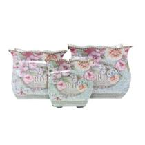 Vasos Cachepot De Metal 18Fx-865A Jogo 03 Peças