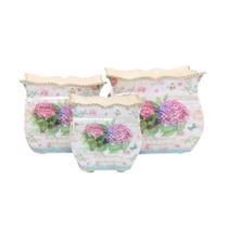 Vasos Cachepot De Metal 18Fx-865C Jogo 03 Peças