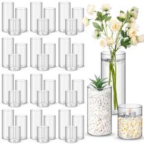 Vasos cilíndricos de plástico Nuogo Clear Flower Vasos 36 unidades