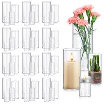 Vasos cilíndricos de vidro Homjoy 48, pacote com 10, 15, 20, 25 cm de altura Vasos cilíndricos de vidro Homjoy 48, pacote com 10, 15, 20, 25 cm de altura