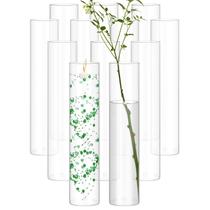 Vasos cilíndricos de vidro REWOMC, 16 cm de altura, transparente, pacote com 12