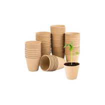 Vasos de flores biodegradáveis, 50 unidades de papel de 8 cm de largura e reciclados