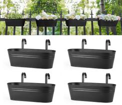 Vasos de flores suspensos de metal Dahey 40x15x13 cm, conjunto para exterior