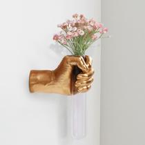 Vasos de mão dourados para escultura de parede XYQXYQ com vaso de tubo de ensaio Vasos de mão dourados para escultura de parede XYQXYQ com vaso de tubo de ensaio