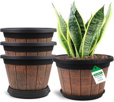 Vasos de Planta Quarut 14" Conjunto de 4 Plásticos Vintage Marrón Vasos de Planta Quarut 14" Conjunto de 4 Plásticos Vintage Marrón