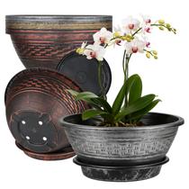 Vasos de plantas de plástico NIKONIKO de 12", pacote com 6 orifícios de drenagem