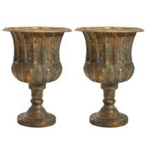 Vasos de Plantas Worth 62 cm em Metal, Tipo Urna, Kit com 2, Bronze