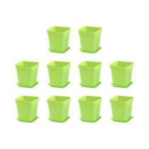 Vasos De Plástico 7x7cm Com Tampas 10 Peças Para Jardim, Varanda, Escritório E Cultivo De Plantas Em