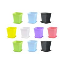 Vasos De Plástico 7x7cm Com Tampas, 10 Peças, Para Jardim, Varanda, Escritório E Mesa - Ideal Para