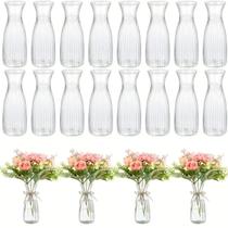 Vasos De Plástico Transparente Listrados Para Arranjos Florais DIY, Centros De Mesa Para Casa,