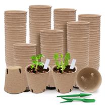 Vasos de turfa Baxrou, pacote 120, 8 cm para mudas com 30 rótulos de plantas
