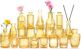 Vasos de vidro QLOFEI Amber Gold 20 unidades para flores
