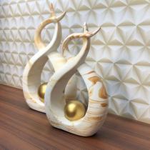 Vasos Decoração Dupla Decorativa Ceramica P/ Rack Sala Enfeite