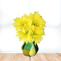 Vasos decorativo verde com amarelo em espiral Vasos decorativo verde com amarelo em espiral