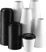Vasos desechables para café NYHI de 12 oz blancos de papel, paquete de 100