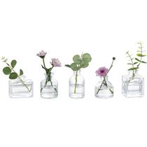 Vasos Glass Bud Vases Glasseam Mini Clear, conjunto de 5 para peças centrais Vasos Glass Bud Vases Glasseam Mini Clear, conjunto de 5 para peças centrais