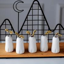 Vasos Mini Bud MOUGIGI Ghost, conjunto de 5 decorações cerâmicas de Halloween Vasos Mini Bud MOUGIGI Ghost, conjunto de 5 decorações cerâmicas de Halloween