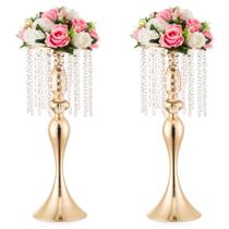 Vasos para peças centrais Inweder Gold Crystal 54 cm de altura, 2 peças Vasos para peças centrais Inweder Gold Crystal 54 cm de altura, 2 peças
