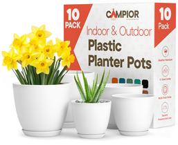 Vasos para plantas Campior de plástico apilables, 10 unidades, branco Vasos para plantas Campior de plástico apilables, 10 unidades, branco