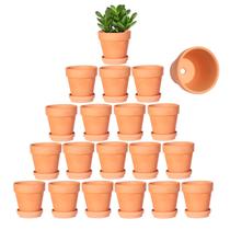 Vasos para Plantas Kosrtuny 8 cm em Terracota com Drenagem, Kit com 20 Unidades Vasos para Plantas Kosrtuny 8 cm em Terracota com Drenagem, Kit com 20 Unidades