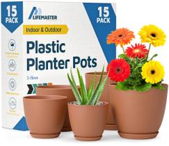 Vasos para Plantas Lifemaster 15 Peças Empilháveis para Uso Interno e Externo