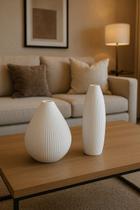 Vasos Plantas Frisado Decorativo Luxo Sala Aparador Rack Par