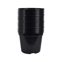 Vasos Plasticos Rigido Resistente para plantas e flores Pote 15 Pretos de 1Litro - 20 unidades