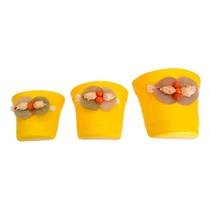 Vasos Trio Meia Lua Cerâmica de Parede Vertical Garden - Amarelo Vasos Trio Meia Lua Cerâmica de Parede Vertical Garden - Amarelo