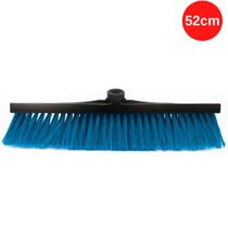 Vassoura de Pelo Sintético 52cm 5S Cerdas na cor Azul sem Cabo