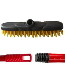 Vassoura ESFREGÃO Esponflora Cerdas Duras Para Pisos Rústicos Calçadas Quintal Escovão Rígido Modelo:Cabo Metálico Condo