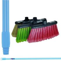 Vassoura Exatinha COM CABO Metálico SANTA MARIA 1,2m Esponflora Novissa Nylon Multiuso Cerdas Plumadas