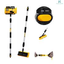 Vassoura Extensivel Com Engate 1,70m Limpeza Eficiente Placa Solar E Vidros