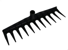 Vassoura Jardim Rastelo Plástico Folhas Grama N11 Preto