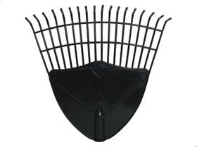 Vassoura Jardim Rastelo Plástico Folhas Grama N18 Preto