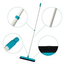 Vassoura Magica 2 em 1 com Cerdas de Borracha Ideal para Pelos Pet Piso Molhado e Limpeza Pesada com Cabo Extensivel